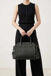 Sac à main cuir effet crocodile
