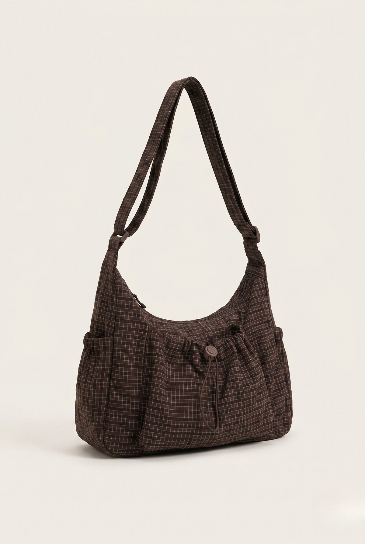 Sac bandoulière nylon à carreau
