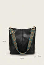 Sac cabas cuir sangle tissée