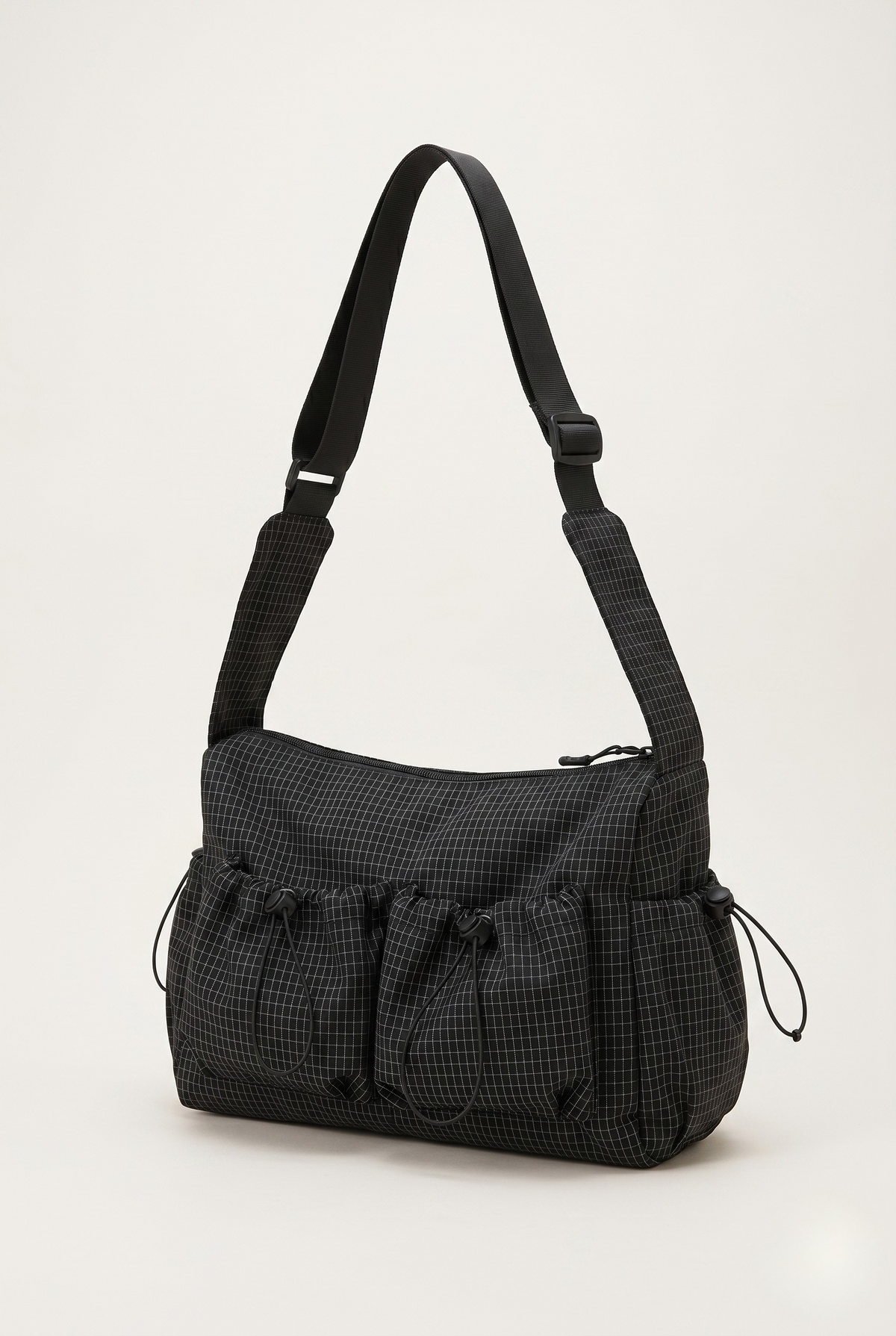 Sac bandoulière nylon à carreau