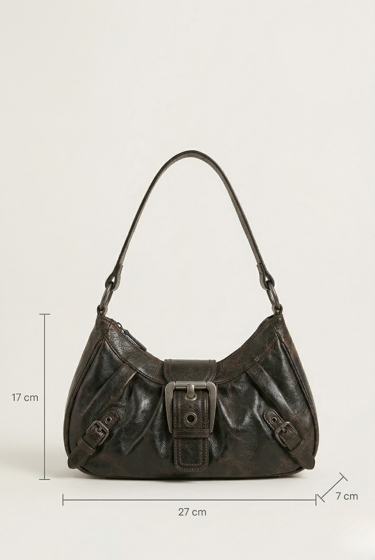 Sac hobo cuir boucle vintage