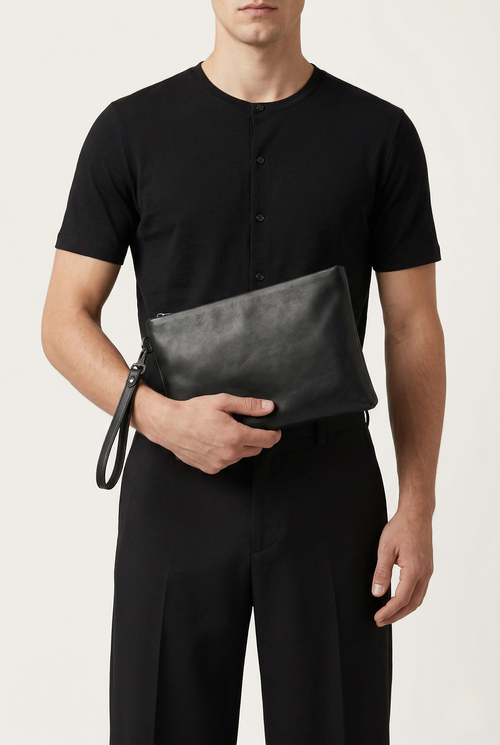 Pochette souple en cuir
