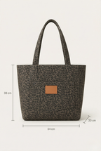 Sac cabas toile motif léopard