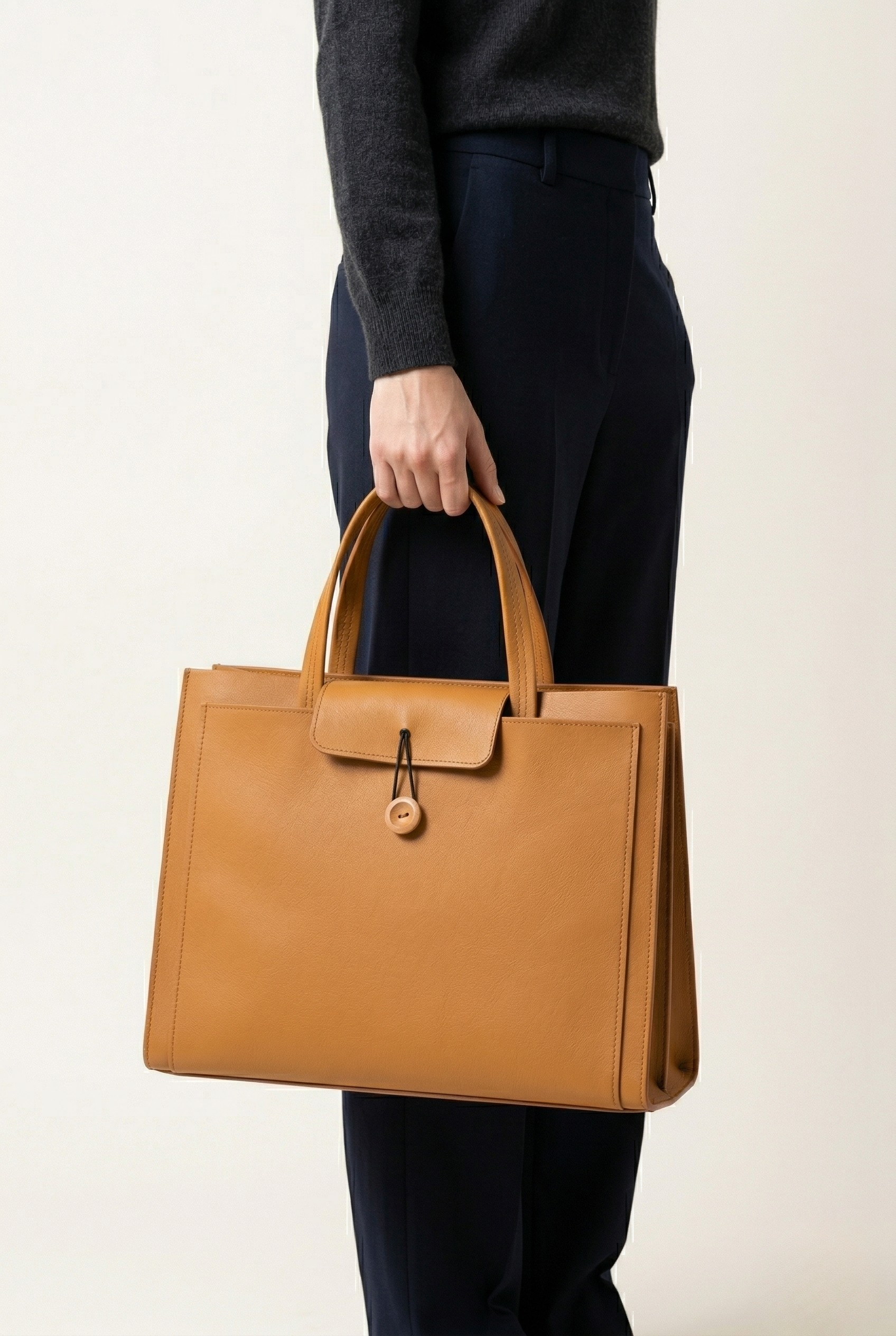 Sac ordinateur structuré cuir