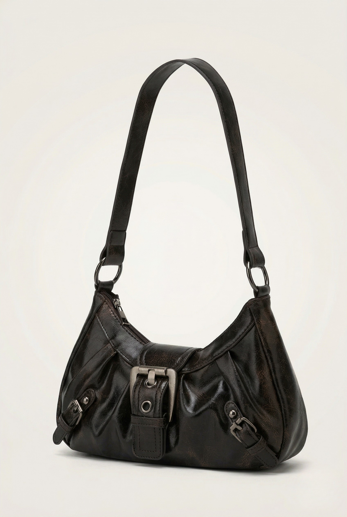Sac hobo cuir boucle vintage