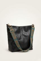 Sac cabas cuir sangle tissée