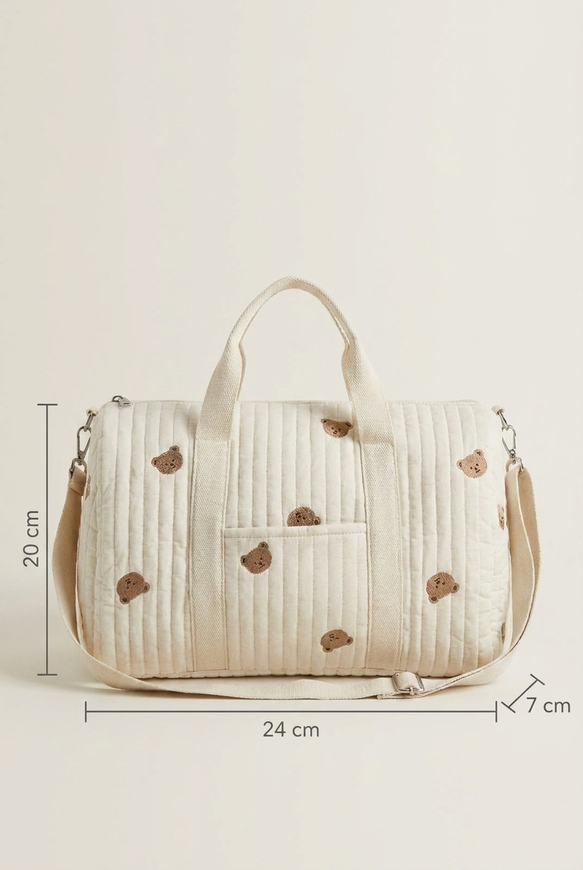 Sac à langer matelassé motif ours